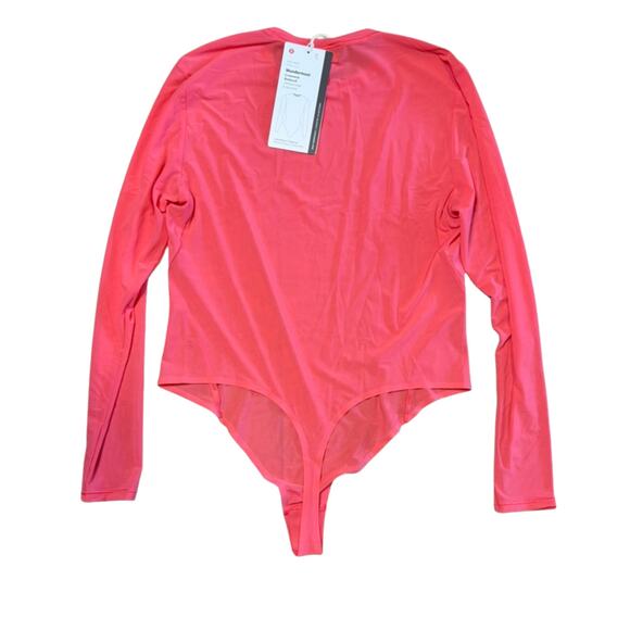 Lululemon Wundermost Crewneck Bodysuit XL Glaze Pink Long Sleeve NWT - Picture 5 of 6